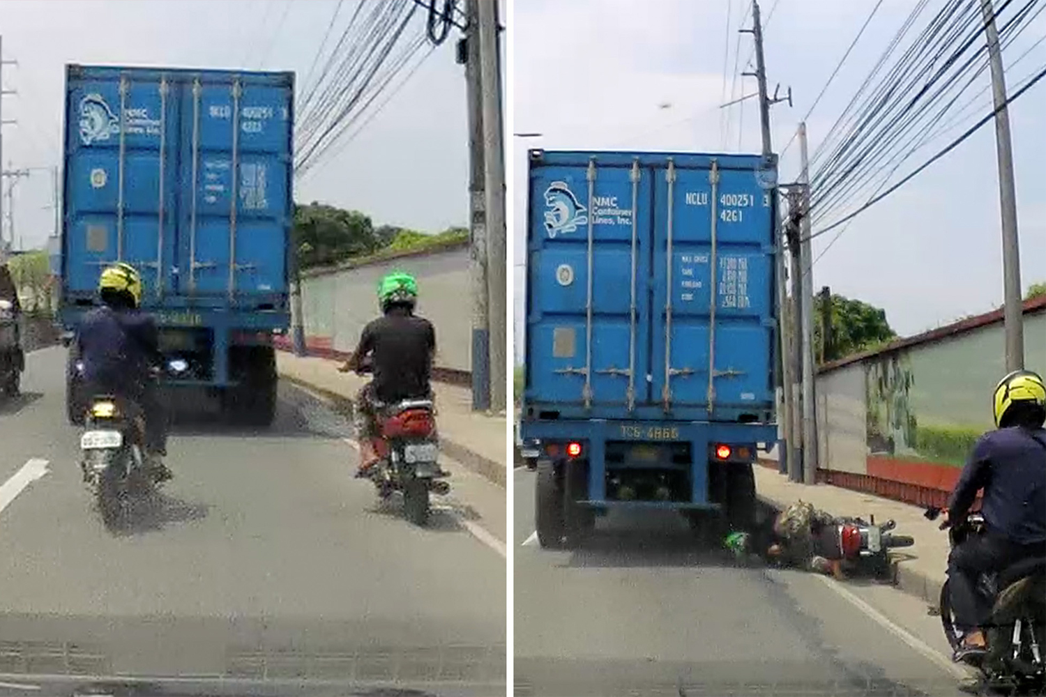 Túlélte a motoros, akinek a fején keresztül ment egy termetes teherautó