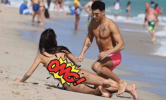 A gyönyörű színésznő felső nélkül strandolt, még a fotósok is lefőttek img